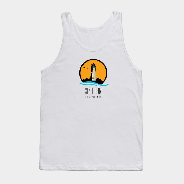 Santa Cruz Lighthouse Dark Tank Top by PauHanaDesign